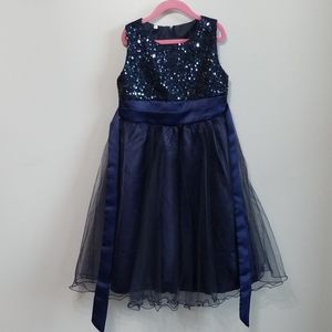 Little girls formal navy blue dress size 5